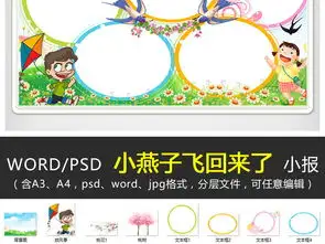 wordps燕子小报小燕子飞回来了手抄报春天春游电子小报手抄报图片素材psd模板下载83.10mb爱护动植物手抄报大全环保手抄报
