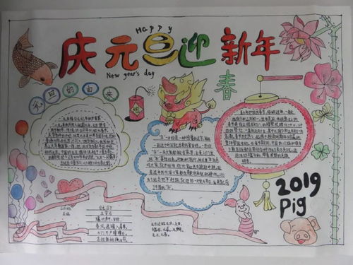 中心本部庆2019年元旦活动绘画手抄报系列