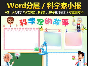 科学家的故事小报科技教育手抄报电子模板图片worddoc设计图下载科学手抄报大全编号16599873