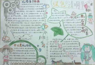 清明节手抄报环保绿色卡通创意手抄报