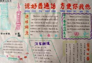 关于说好普通话感动你我他的手抄报