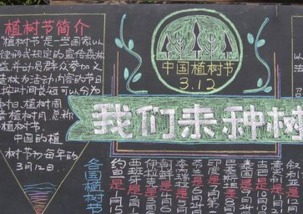 植树节黑板报一年级植树节作文