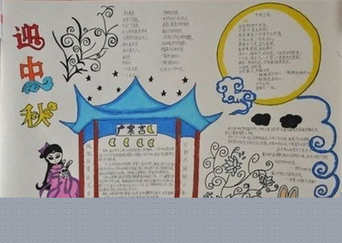 初中中秋节手抄报图