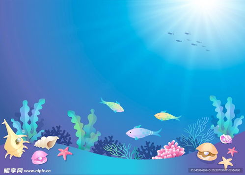 卡通海底世界背景设计图