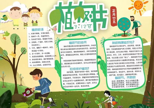 春天到了,关于植树节的手抄报图片内容大全,孩子一定用得到