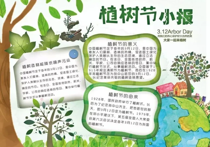 春天到了,关于植树节的手抄报图片内容大全,孩子一定用得到