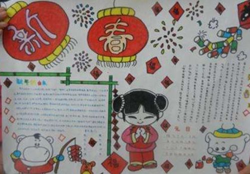 2020关于新年快乐的手抄报初中一年级