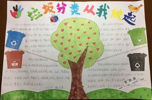垃圾分类从我做起手抄报内容
