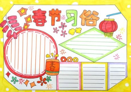 2020关于春节故事的手抄报初中三年级