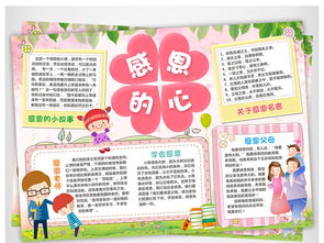 感恩的心小报感恩节手抄报学会感恩电子小报图片模板worddoc设计图下载感恩节手抄报大全编号17134479