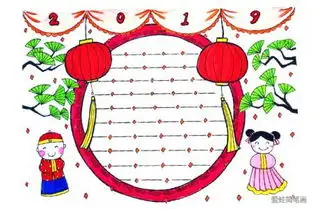 2019春节新年元宵手账手抄报