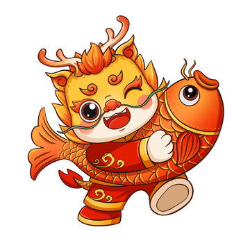 新年锦鲤龙形象